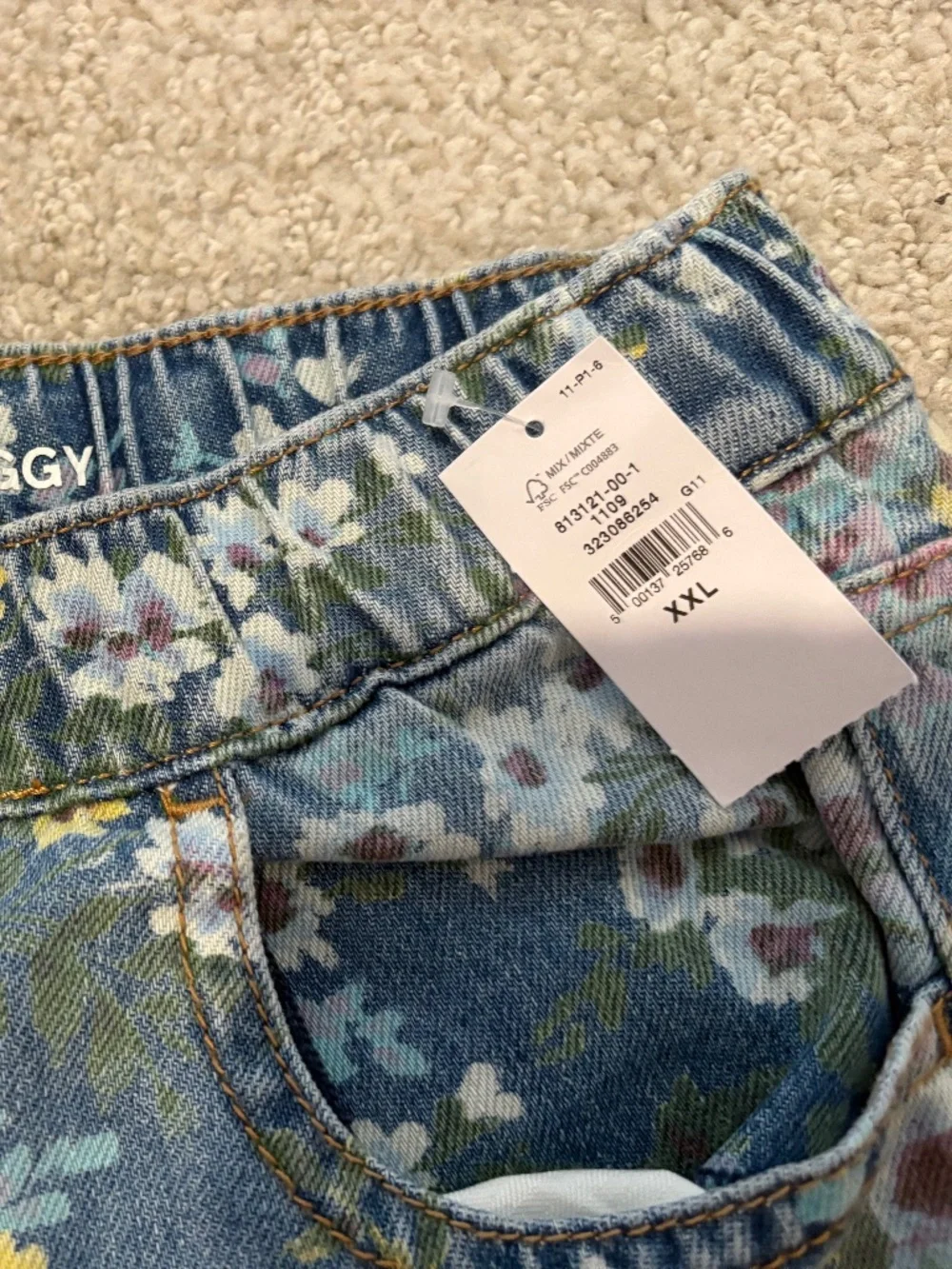 Gap Kids XXL Baggy Floral Print Jeans | NWT